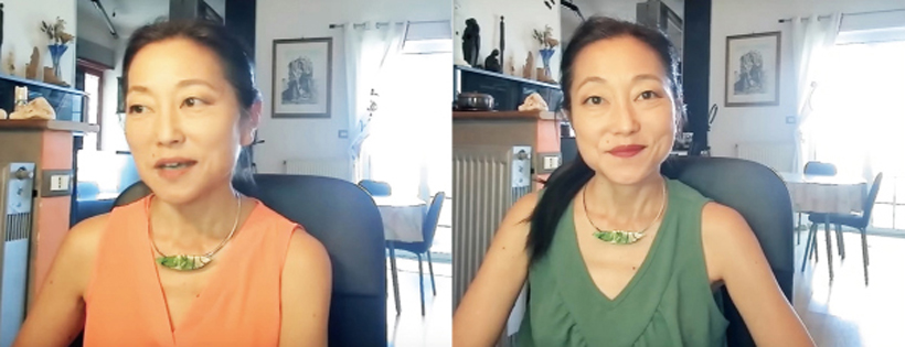 同じチョーカーを着けても感じが違う。